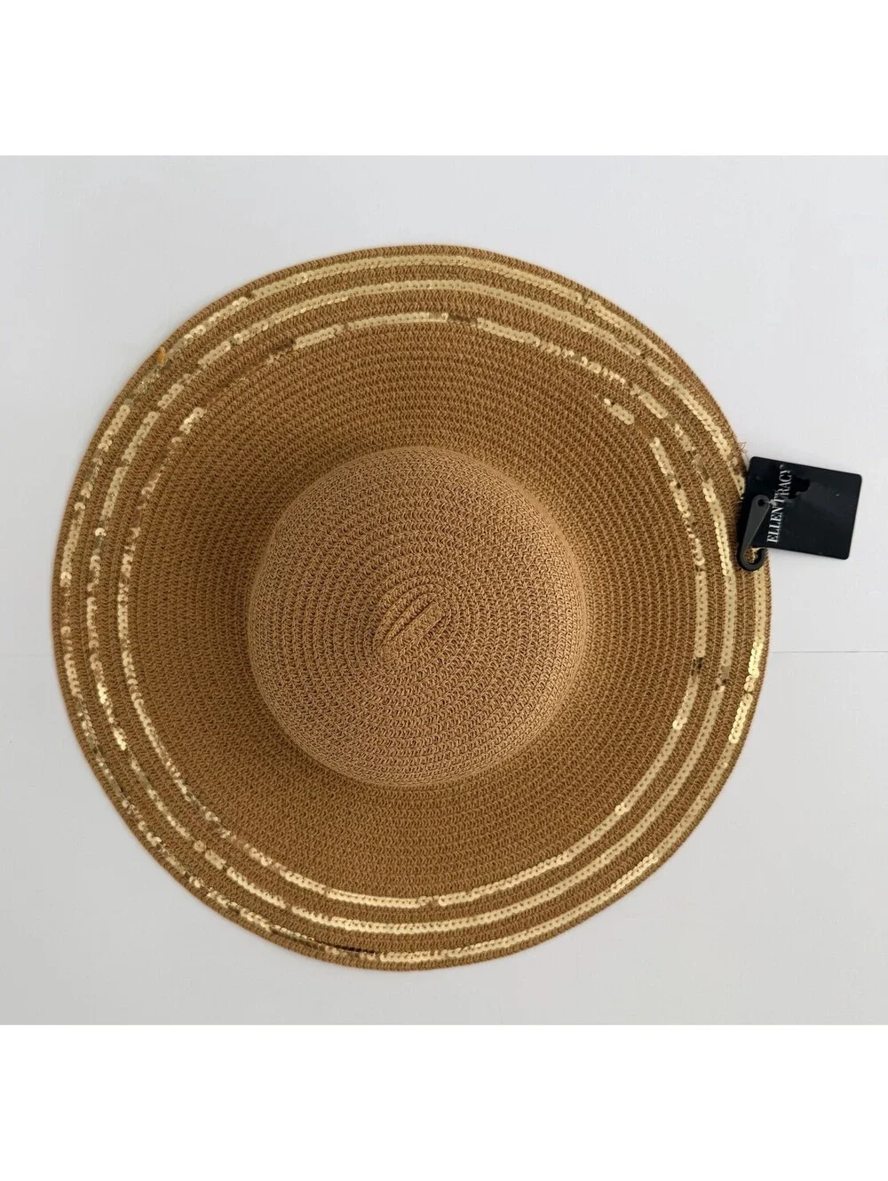 Ellen Tracy Gold Combo Beach Hat